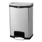 Rubbermaid Impressions 13 Gallon Step-On Front Step Container, Stainless Steel